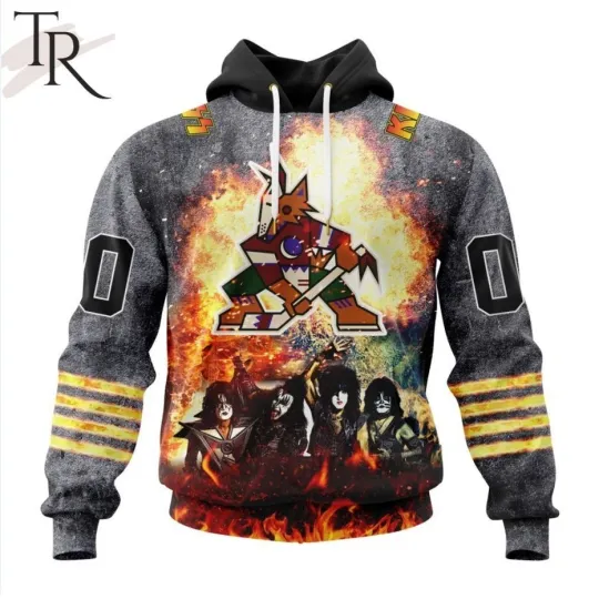 Discover Arizonna Team Coyotes Special Mix KISS Band Design Hoodie