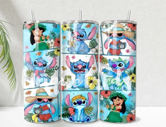 Discover Stitch and Lilo 20oz Insulated Stainless Steel Tumbler with Lid and Straw