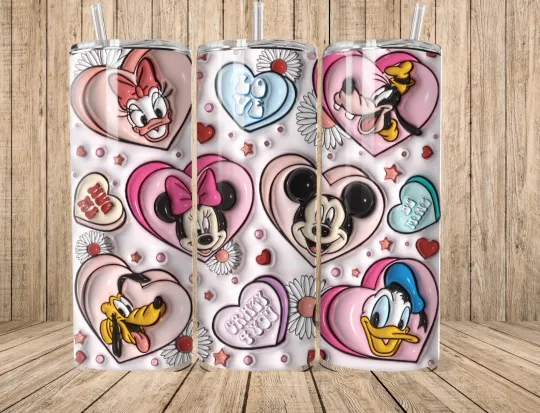 Discover Disney Valentine Hearts Straight 20oz Tumbler Insulated Stainless Steel