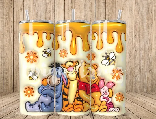 Discover Winnie The Pooh and Friends 20oz Insulated Stainless Steel Tumbler with Lid and Straw