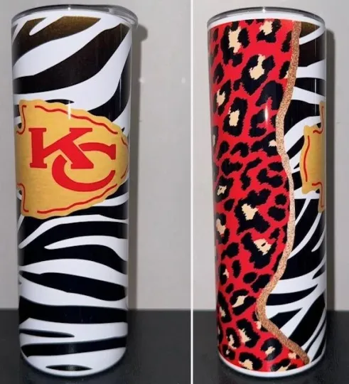 Kansas City Chiefs Football 20oz Stainless Steel Tumbler with Lid and Straw