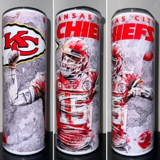 Discover * NEW MAHOMES KC CHIEFS FOOTBALL 20 OZ STAINLESS STEEL TUMBLER CUP + LID & STRAW