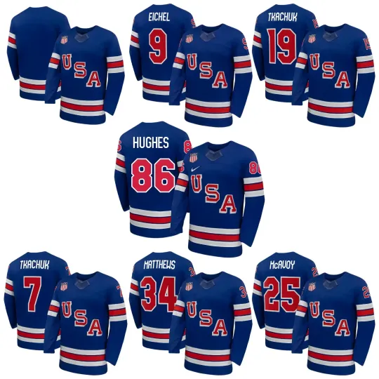 Team USA Winter Olympics 2026 Jersey Blue Printed All Player