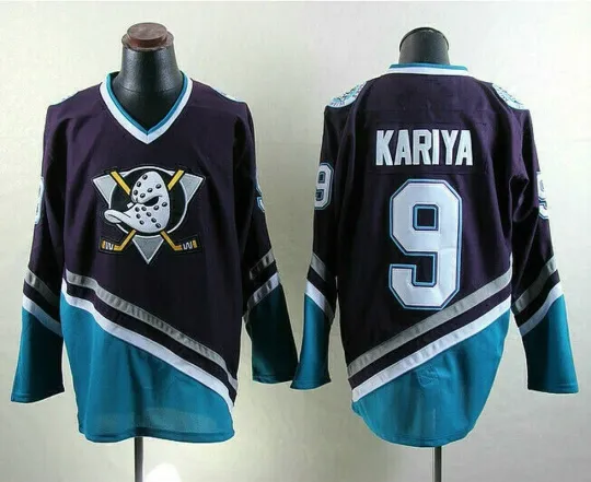 Discover Vintage Mighty Ducks Ice Hockey Jerseys 9 Paul Kariya Ice Hockey Jersey Stitched