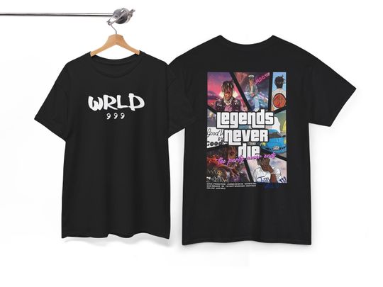 Discover Juice Wrld backprint tshirt legend never die kid shirt print fan merch gift 999
