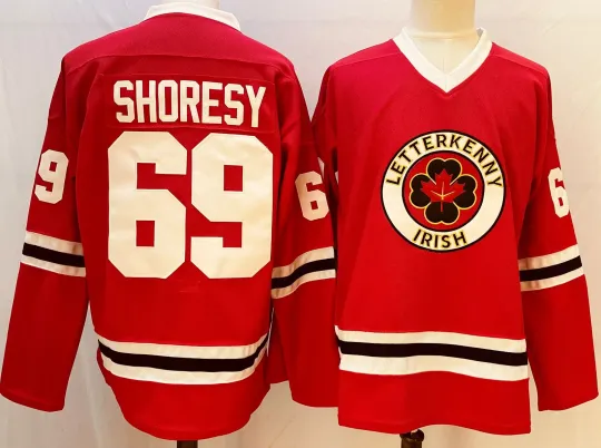 Discover Ice Hockey Jersey LETTERKENNY Ireland 69# SHORESY All Stitched Usa Size