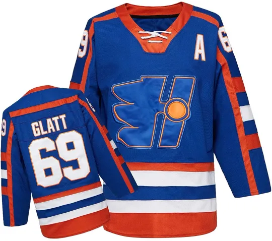 Discover Doug The Thug #69 Glatt Halifax Highlanders Ice Hockey Printed Jersey Blue