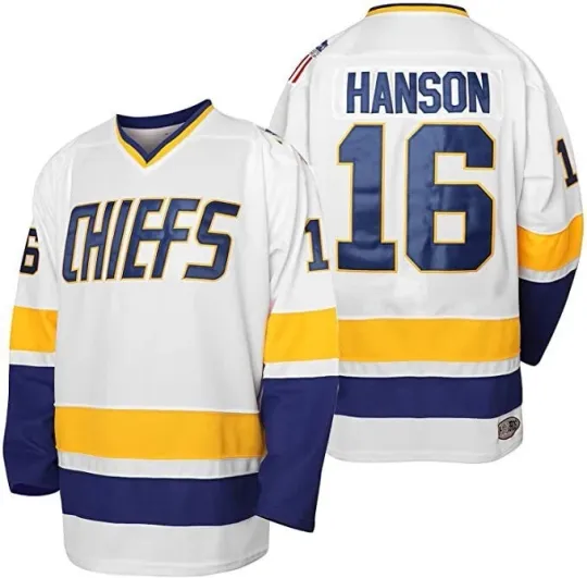 Discover Hanson Brothers 16 Jack Jersey Charlestown Chiefs Slap Shot Ice Hockey Jersey
