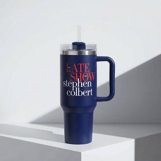 Discover The Late Show with Stephen Colbert 40oz Tumbler with Handle & Straw, Pop Culture Mug for Night TV Fans