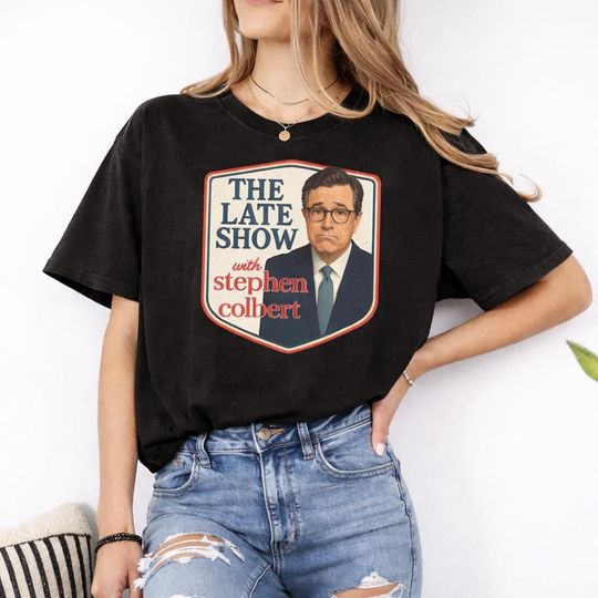 Discover Late Show Stephen Colbert Retro Graphic T-Shirt, Talk Show Fan Tee