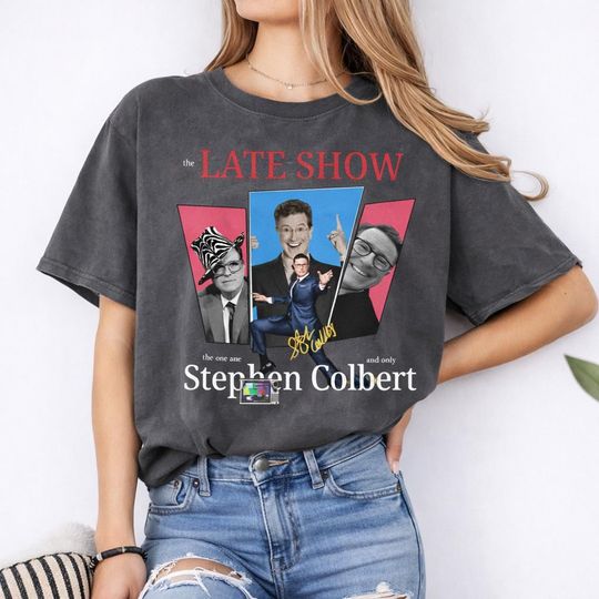 Discover Late Show Colbert T-Shirt, Stephen Colbert Retro Graphic Tee, TV Fan Tee