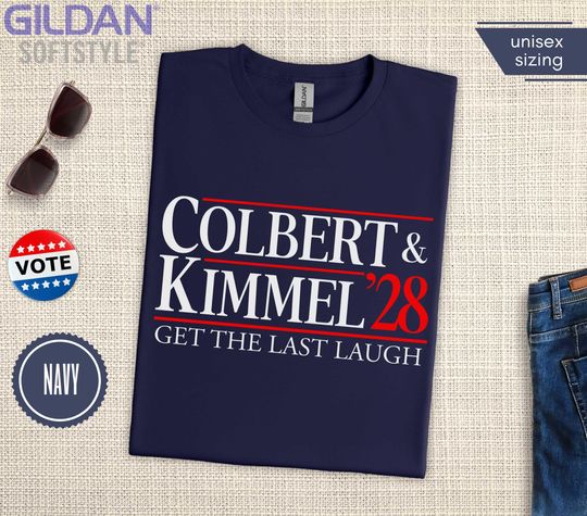 Discover Colbert Kimmel 2028 T-Shirt Protect Free Speech Political Election Tee First Amendment Freedom