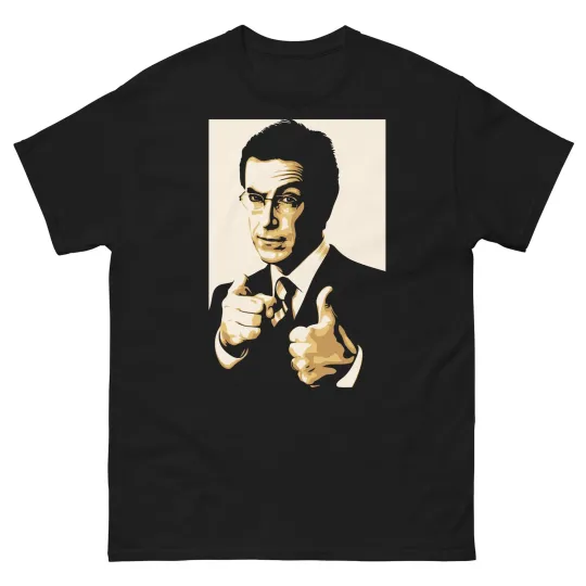 Discover Stephen Colbert Portrait Black Graphic T Shirt Unisex classic tee
