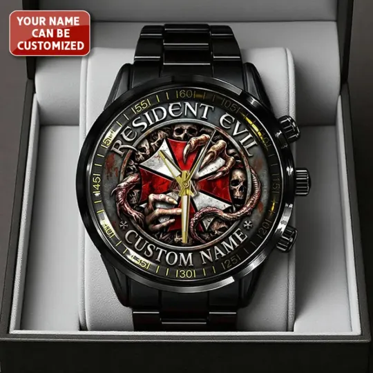 Discover HOT!! Personalized Resident Evil Black Stainless Steel Watch