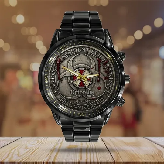Discover HOT!! Resident Evil 30th Anniversary Black Stainless Steel Watch