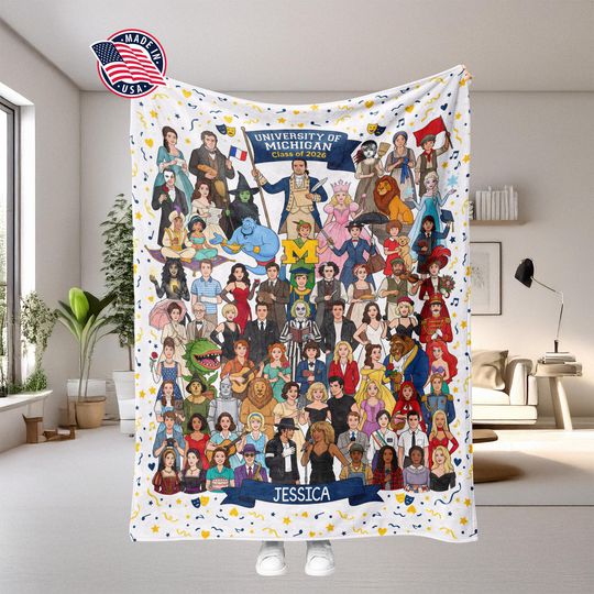 Discover Personalized Graduation Fleece Blanket for Musical Theatre Fans, Custom College Throw, Class of 2026 Gift