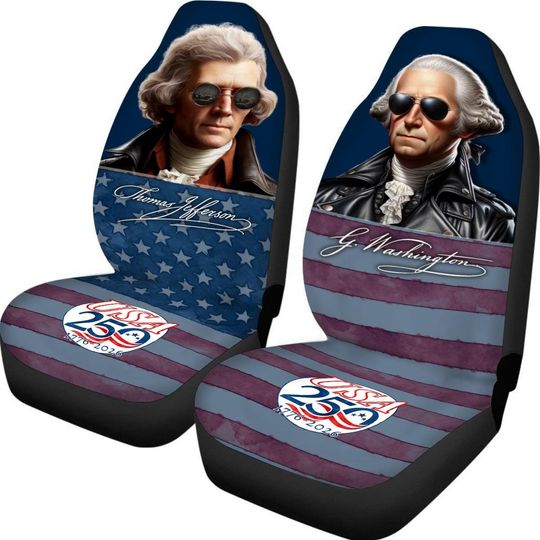 Discover Founding Fathers Car Seat Covers - American Flag Auto Decor