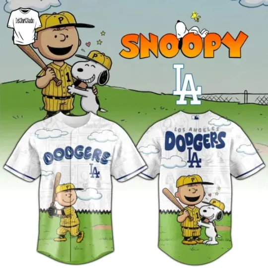 Discover Dodgers – Peanuts Gang Cartoon Baseball Jersey