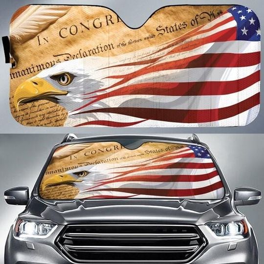 Discover USA 250th Anniversary Car Windshield, Patriotic Eagle Car Sun Shade, We The People 250 Years Car Decor, 250 Years Of Freedom Car Accessory