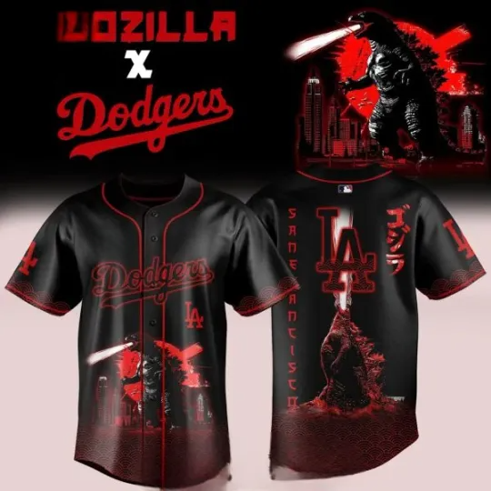 Discover Dodgers x god zilla 2026 Baseball Jersey