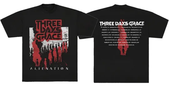 Discover Three Days Grace 2026 Alienation Tour T-Shirt