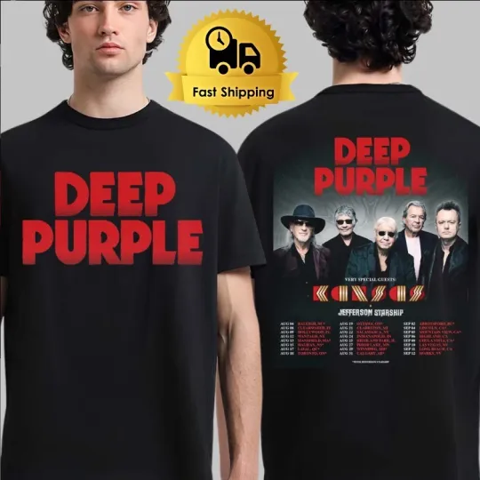 Deep Purple Summer North America Tour 2026 T-Shirt Two Sided Dates Merch Tee