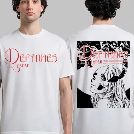 Discover Deftone Japan Tour 2026 Tokyo And Osaka Event Art Two Sided T-Shirt