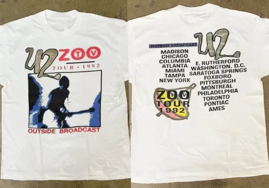 U2 Zoo TV Tour 1992 T Shirt Many Colors Full Size S-5XL