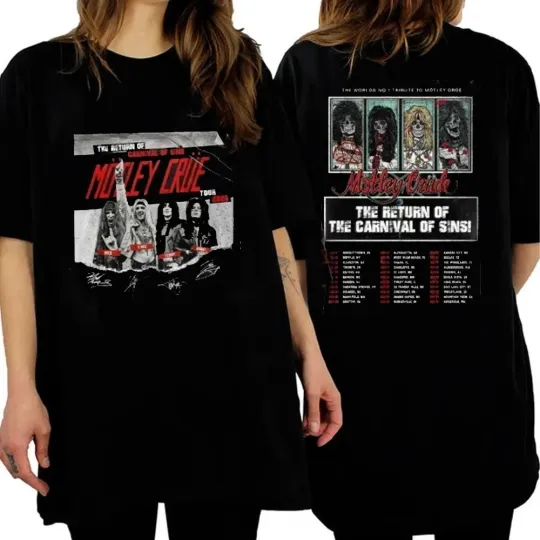 Discover Retro Mötley Crüe Tour Tee 2026 – Metal Band Rock T-Shirt