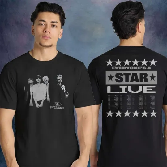Discover 5 Seconds Of Summer 5SOS World Tour 2026 Portrait Live Faded Two Sided T-Shirt
