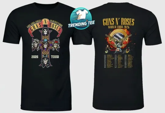 Discover Guns N' Roses World Tour 2026 Double Sided T-Shirt