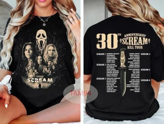 Discover Double Sided 30th Anniversary Scream 7 Kill Tour 2026 Shirt