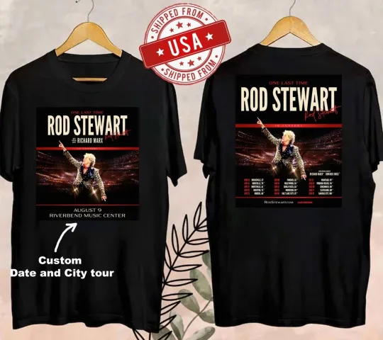 Discover Rod Stewart One Last Time Tour 2026 T-Shirt, Personalization Tour Date Shirt