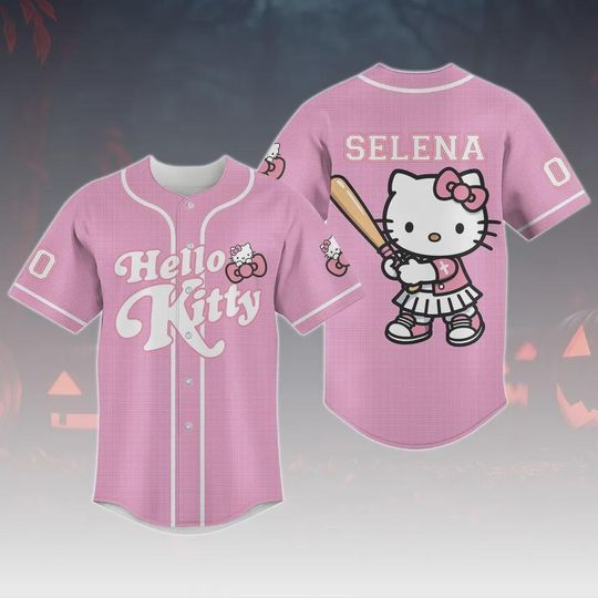 Discover Personalized Hello Kitty Baseball Jersey Shirt, Hello Kitty Lover Baseball Jersey for Fan Baseball Shirt