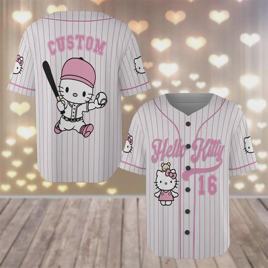 Discover Personalized Hello Kitty Baseball Jersey Shirt, Hello Kitty Lover Baseball Jersey for Fan Baseball Shirt