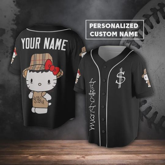 Discover Personalized Hello Kitty Baseball Jersey Shirt, Hello Kitty Lover Baseball Jersey for Fan Baseball Shirt