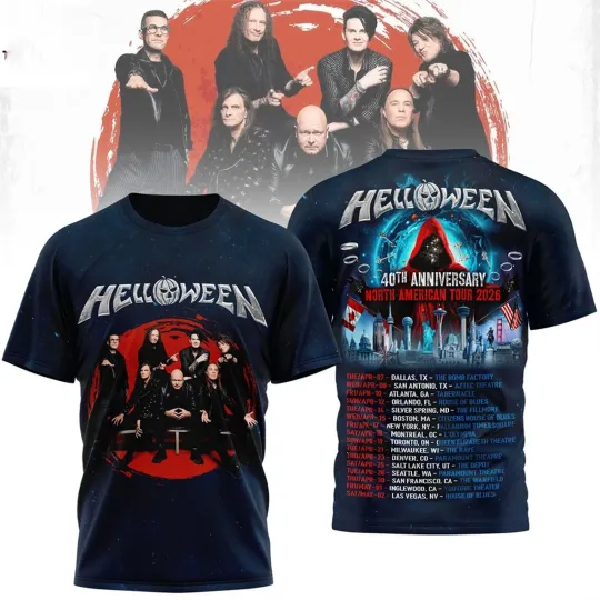 Discover Helloween 40Th Anniversary North American Tour 2026 Shirt