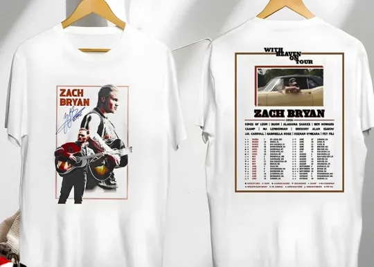 Discover Zach Bryan With Heaven On Tour 2026 White T-Shirt