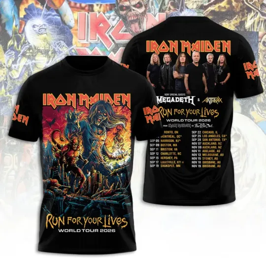 Discover Maiden Tour 2026 3D Apparel