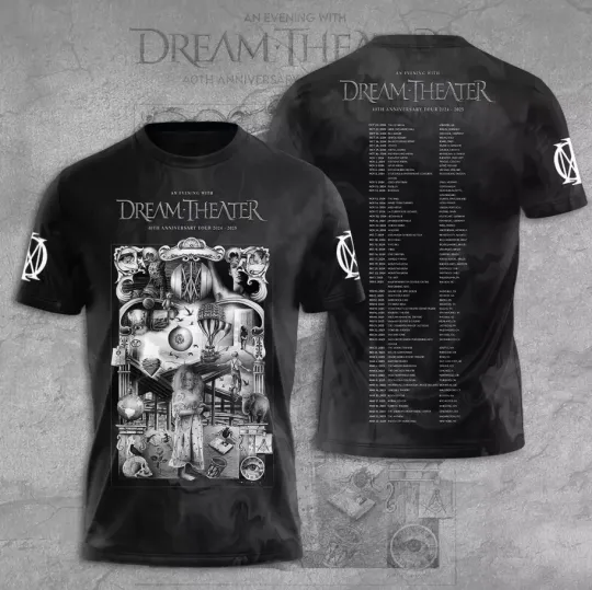 Discover New An Evening Dream Theater 40th Anniversary Tour 3D T shirt UB412