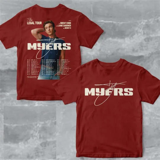 Discover Ty Myers The Legal Tour 2026 North America Tee, Two Sided Unisex Cotton T-Shirt