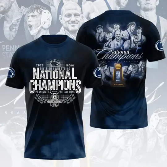 Discover State Nittany Lions Wrestling 2026 National Champions 3D Apparel