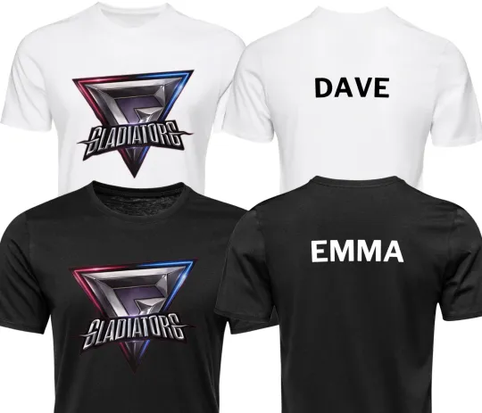 Discover Gladiator Double Sided T-Shirt TV Show Inspired Battle Games