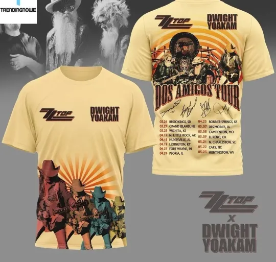 Discover ZZ Top Dos Amigos Tour 2026 3D T-Shirt K1348