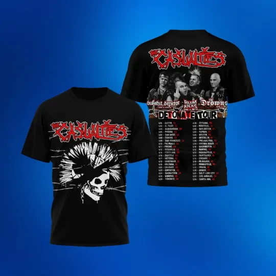 Discover The Casualties Detonate Tour 2026 3D Shirt S-5XL LK409