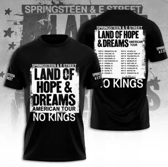 Discover Bruce Springsteen E Street Band Tour 2026 3D T-Shirt Fullsize Xs-5Xl