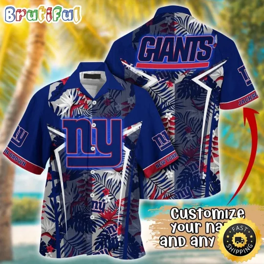 Discover Customized New York Giants Summer Football Tropical Hawaiian Shirt