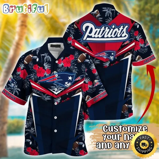 Customized New England Patriots Summer Football Aloha Hawaiian Shirt