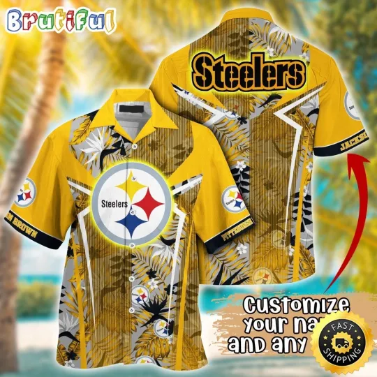 Discover Customized Pittsburgh Steeler Summer Football Tropical Hawaiian Shirt