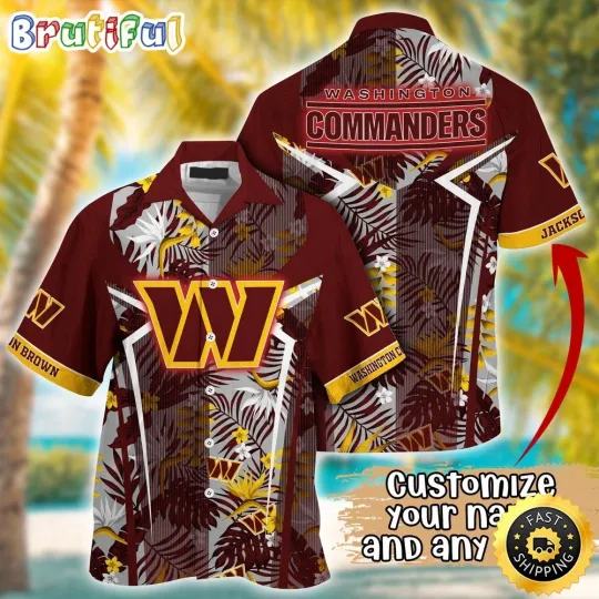 Discover Customized Washington Commanders Summer Football Tropical Hawaiian Shirt